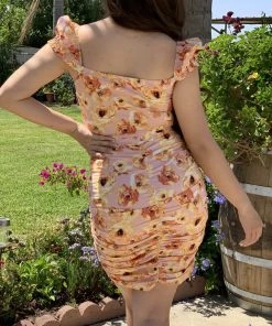 Valeria'S Boutique She's Bloomin' Corset Skirt Set (Peach) New Arrivals