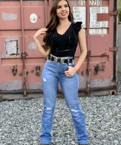 Valeria'S Boutique Muchacha Ranchera High Rise Bootcut Jeans (Light) - Long Length 33