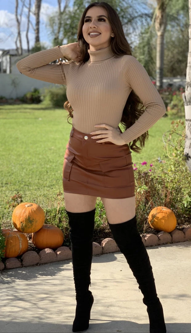 Valeria'S Boutique Lisa Ribbed Turtleneck Bodysuit (Nude) 5 Valeria'S Boutique Lisa Ribbed Turtleneck Bodysuit (Nude)