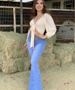 Valeria'S Boutique Rutila High Rise Bell Bottom Jeans (Light) New Arrivals