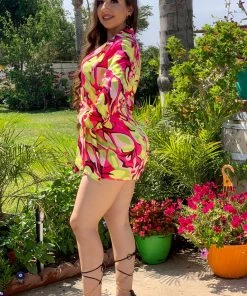 Valeria'S Boutique Dominique Romper (Pink) Summer / Beach