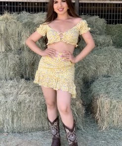 Valeria'S Boutique New Arrivals Emily Skirt Set (Yellow)