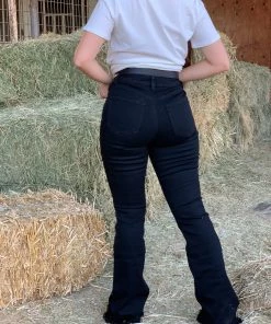 Valeria'S Boutique New Arrivals Rosalia High Rise Flare Jeans (Black) - Long Length 34'" Inseam 13 Valeria'S Boutique New Arrivals Rosalia High Rise Flare Jeans (Black) - Long Length 34'