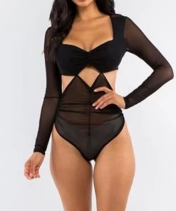 Valeria'S Boutique Nicki Mesh Bodysuit (Black) New Arrivals