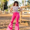 Valeria'S Boutique COLOR & CULTURA La Rosa High Rise Bell Bottom Jeans