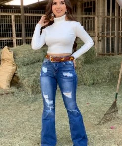 Valeria'S Boutique New Arrivals Muchacha Chula High Flare Jeans - Long Length 34" Inseam