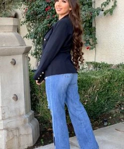 Valeria'S Boutique New Arrivals Stacey Regular Fit Blazer (Black)