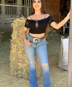 Valeria'S Boutique Rosalia High Rise Flare Jeans (Light) - Long Length 34