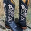 Valeria'S Boutique Arracada Jerezana Embroidered Western Boots (Cincelada) - Black