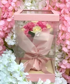 Valeria'S Boutique New Arrivals Large Pink Rose Bouquet In A Box