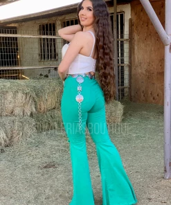 Valeria'S Boutique Tequila Con Limón High Rise Bell Bottom Jeans COLORES Collection