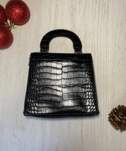 Valeria'S Boutique New Arrivals Snakeskin Handbag (Black)