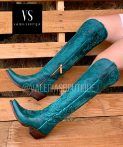 Rodeo Collection Valeria'S Boutique Turquoise Tall Western Boots