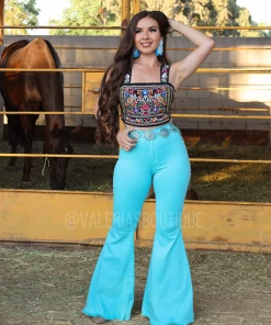 Valeria'S Boutique Agua Clara High Rise Bell Bottom Jeans