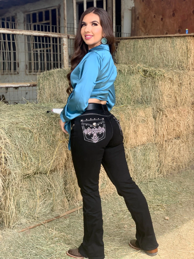 Valeria'S Boutique Isabella Satin Top (Teal) New Arrivals 4 Valeria'S Boutique Isabella Satin Top (Teal) New Arrivals