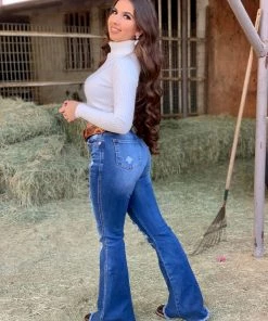 Valeria'S Boutique New Arrivals Muchacha Chula High Flare Jeans - Long Length 34" Inseam