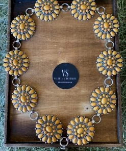 Valeria'S Boutique THE Concho #2 Chain Belt (Yellow) COLORES Collection