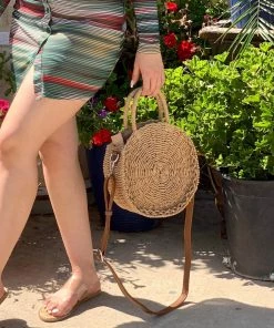 Valeria'S Boutique Round Straw Bag