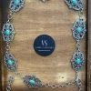 Valeria'S Boutique New Arrivals TC20 “Royal” Turquoise Chain Belt