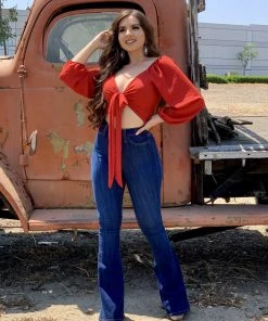 Valeria'S Boutique New Arrivals Marisol Tie Top (Rust)