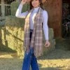 Valeria'S Boutique 50 Shades Of Brown Plaid Scarf