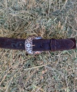 Valeria'S Boutique New Arrivals Arracada Jerezana Embroidered Western Belts (Brown)