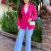 Valeria'S Boutique Stacey Long Blazer (Fuchsia)