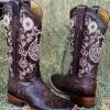 Valeria'S Boutique New Arrivals Arracada Jerezana Embroidered Western Boots (Cincelada) - Brown