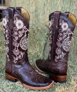 Valeria'S Boutique New Arrivals Arracada Jerezana Embroidered Western Boots (Cincelada) - Brown