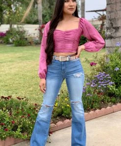 Valeria'S Boutique Rodeo Collection Rodeo Distressed High Rise Bootcut Jeans (Light)