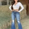 Valeria'S Boutique New Arrivals Rutila High Rise Bell Bottom Jeans (Sand) - Eco-Friendly