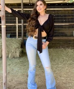 Valeria'S Boutique Rosalia High Rise Flare Jeans (Extra Light) - Long Length 34