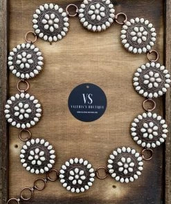 Valeria'S Boutique THE Concho Chain Belt (White)