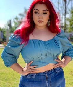 Valeria'S Boutique New Arrivals Glenda Mid Sleeve Top (Teal)