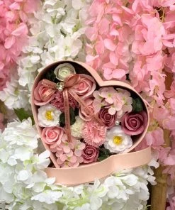 Valeria'S Boutique Birthday / Anniversary Gifts Heart Flower Boxes (Pink)