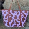 Valeria'S Boutique Cowprint Tote Bag (Brown) New Arrivals