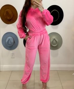 Valeria'S Boutique Vanessa Pant Set (Pink) New Arrivals