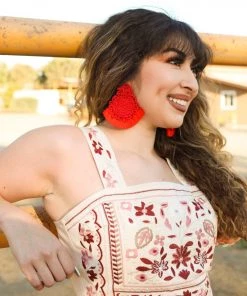 Valeria'S Boutique Color & Cultura Earrings (Red)