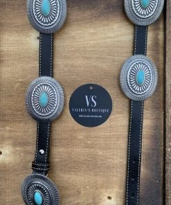 Valeria'S Boutique Concho Western Belt (Black Leather) New Arrivals