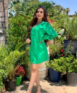 Valeria'S Boutique Gianna Satin Mini Dress