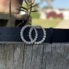 Valeria'S Boutique Double O Rhinestone Thick Belt (Silver)