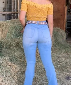 Valeria'S Boutique Rosalia High Rise Flare Jeans (Extra Light) - Long Length 34