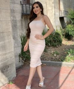 Valeria'S Boutique Ciara Mesh Midi Dress