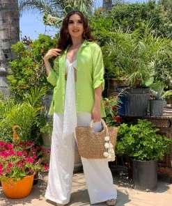 Valeria'S Boutique Hialeah Blouse (Green) Summer / Beach