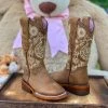 Valeria'S Boutique Baby Girl Arracada Jerezana Embroidered Western Boots (Honey)