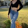 Valeria'S Boutique Zuri High Rise Distressed Ankle Jeans