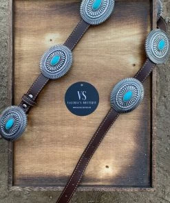 Valeria'S Boutique Concho Western Belt (Brown Leather)