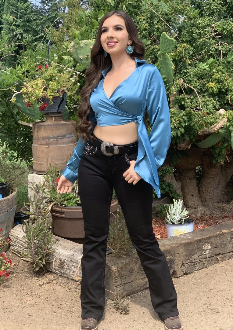 Valeria'S Boutique Isabella Satin Top (Teal) New Arrivals 3 Valeria'S Boutique Isabella Satin Top (Teal) New Arrivals