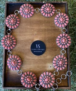 Valeria'S Boutique THE Concho #2 Chain Belt (Peach) COLORES Collection