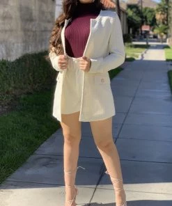 Valeria'S Boutique Lisa Ribbed Turtleneck Bodysuit (Burgundy)